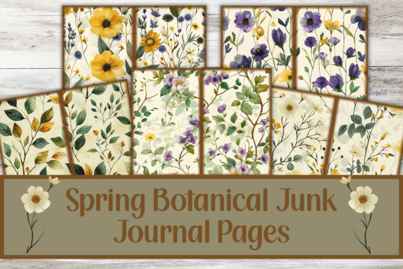 Download Spring Botanical Junk Journal Pages, - Premium Resources