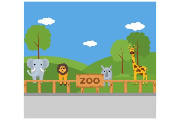 Download Flat Design of Zoo Animals - Design Collection