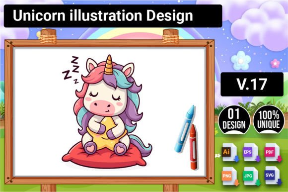 Download Unicorn Illustration Design V.17 - Design Collection