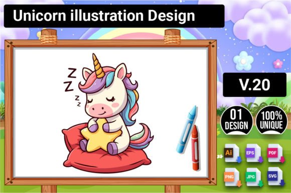Download Unicorn Illustration Design V.20 - Design Collection
