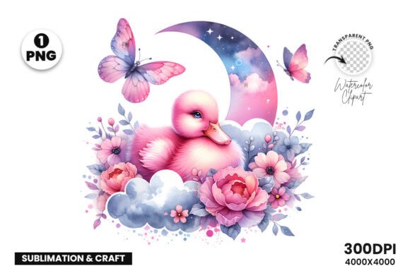 Download Watercolor Duck Cloud Clipart PNG Design - Design Collection