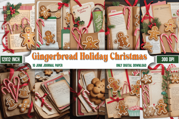 Download Gingerbread &amp; Holiday Treat Junk Journal - Premium Resources