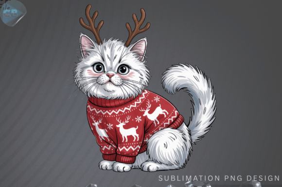 Download Christmas Cat Meowy Christmas PNG Design - Design Collection