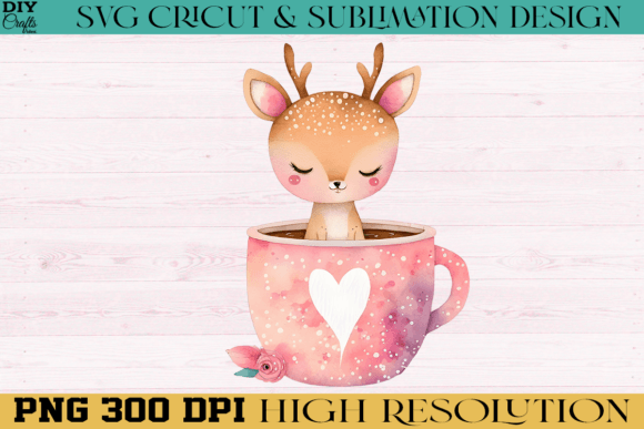 Download Cute Deer PNG Watercolor Design - Design Collection