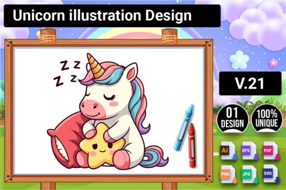 Download Unicorn Illustration Design V.21 - Design Collection