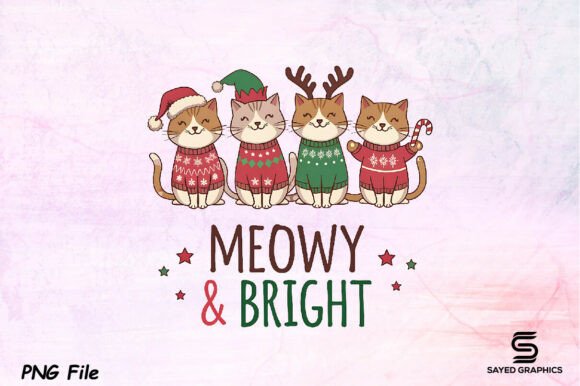 Download Meowy and Bright Sublimation Png Design - Design Collection